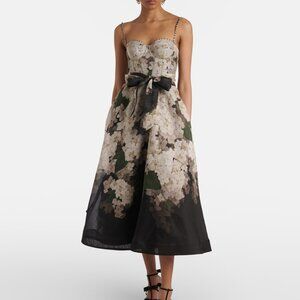 Zimmermann Balance linen and silk bustier dress